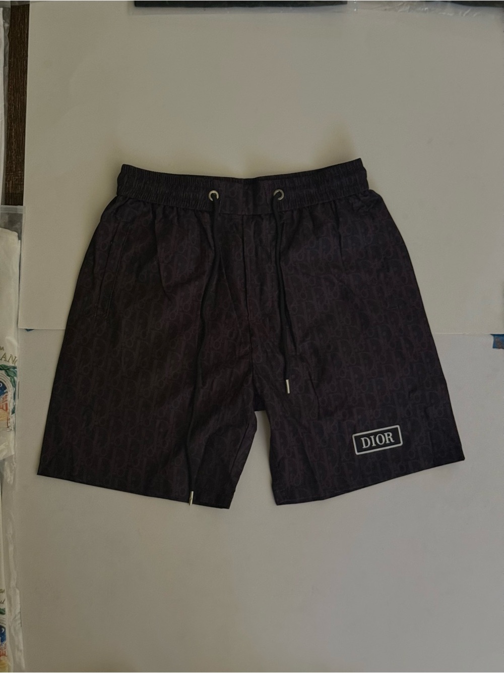 Dior Black and Deep Purple Monogram Swim Shorts